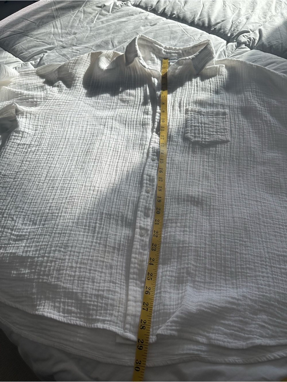 Sea Level Australia White Button-Down Cotton Gauze Shirt, size large - Picture 10 of 14